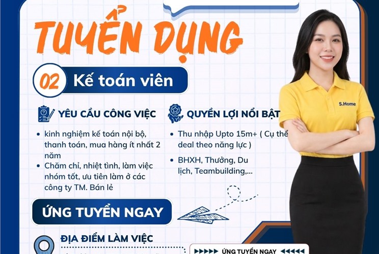 TUYỂN DỤNG NHÂN VIÊN KẾ TOÁN NỘI BỘ